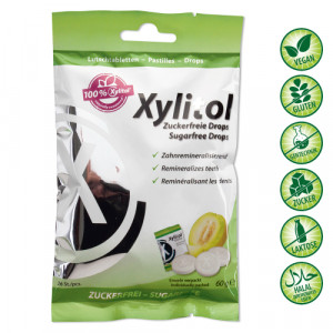 Produktbild von MIRADENT Xylitol Drops zuckerfrei Melon