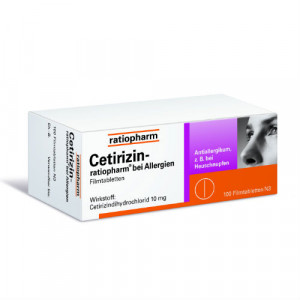 Produktbild von CETIRIZIN-ratiopharm bei Allergien 10 mg Filmtabl.