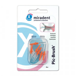 Produktbild von MIRADENT Interd.Pic-Brush Ersatzb.konisch orange