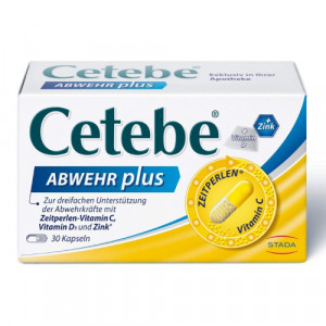 Produktbild von CETEBE ABWEHR plus Vitamin C+Vitamin D3+Zink Kaps.