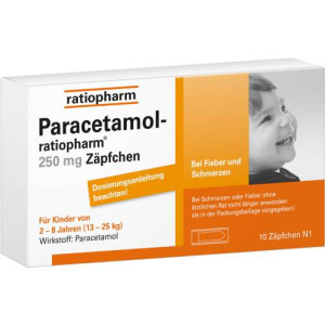 Produktbild von PARACETAMOL-ratiopharm 250 mg Z&auml;pfchen