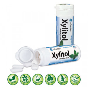 Produktbild von MIRADENT Xylitol Chewing Gum Minze