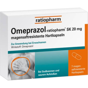 Produktbild von OMEPRAZOL-ratiopharm SK 20 mg magensaftr.Hartkaps.