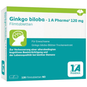 Produktbild von GINKGO BILOBA-1A Pharma 120 mg Filmtabletten