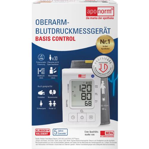 APONORM Blutdruckmessgerät Basis Control Oberarm